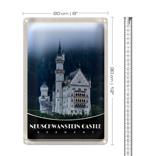 Blechschild Reise 20x30cm Neuschwanstein Schloss Marienbrücke