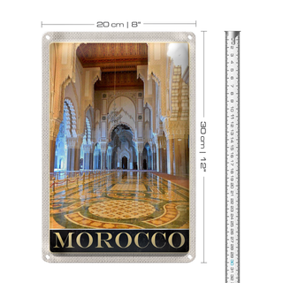 Blechschild Reise 20x30cm Marokko Afrika Medina Moschee Urlaub