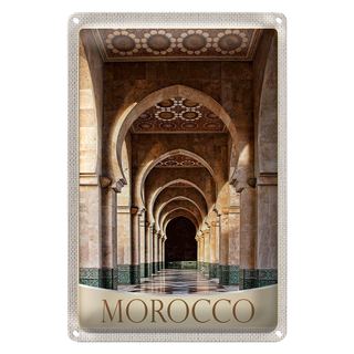 Blechschild Reise 20x30cm Marokko Afrika Medina Moschee Flur