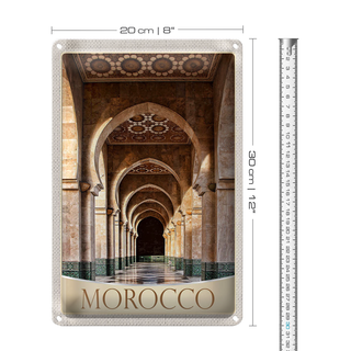 Blechschild Reise 20x30cm Marokko Afrika Medina Moschee Flur