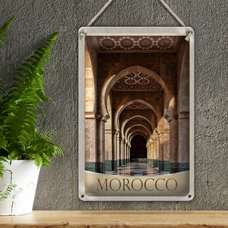 Blechschild Reise 20x30cm Marokko Afrika Medina Moschee Flur