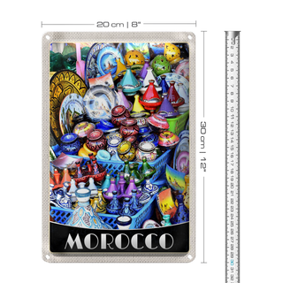 Blechschild Reise 20x30cm Marokko Arfika Kultur Orientalisch