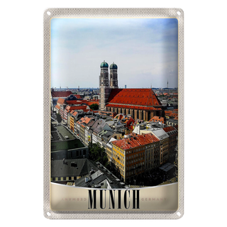 Blechschild Reise 20x30cm München Deutschland Stadt Kirche Stadt