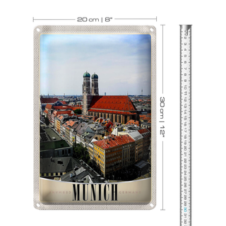 Blechschild Reise 20x30cm München Deutschland Stadt Kirche Stadt