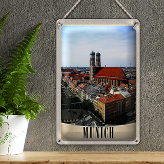 Blechschild Reise 20x30cm München Deutschland Stadt Kirche Stadt