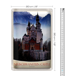 Blechschild Reise 20x30cm Neuschwanstein Schloss Deutschland