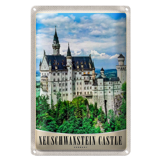 Blechschild Reise 20x30cm Neuschwanstein Schloss Architektur