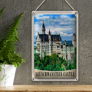 Blechschild Reise 20x30cm Neuschwanstein Schloss Architektur