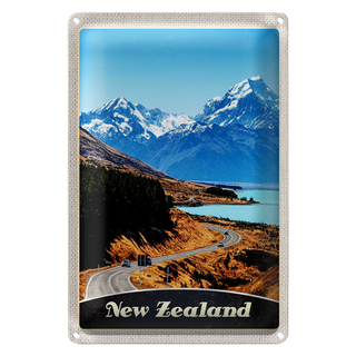 Blechschild Reise 20x30cm Neuseeland Europa Stadt Urlaub Gebirge