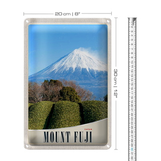 Blechschild Reise 20x30cm Mont Fuji Japan Asien Gebirge Natur