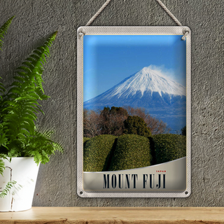 Blechschild Reise 20x30cm Mont Fuji Japan Asien Gebirge Natur