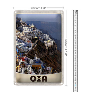Blechschild Reise 20x30cm Oia Greece Griechenland Europa Insel