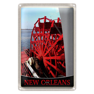 Blechschild Reise 20x30cm New Orleans Amerika USA Steambot