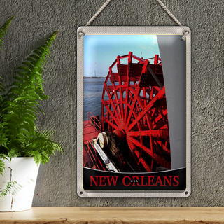 Blechschild Reise 20x30cm New Orleans Amerika USA Steambot