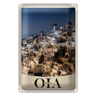 Blechschild Reise 20x30cm Oia Greece Insel Griechenland Urlaub