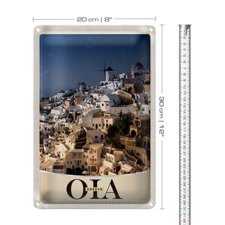 Blechschild Reise 20x30cm Oia Greece Insel Griechenland Urlaub