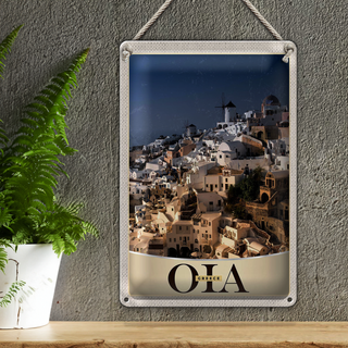 Blechschild Reise 20x30cm Oia Greece Insel Griechenland Urlaub