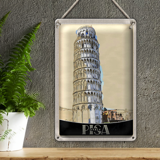 Blechschild Reise 20x30cm Pisa Italien Schiefer Turm Architektur