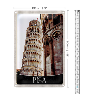 Blechschild Reise 20x30cm Pisa Schiefer Turm Urlaub Architektur