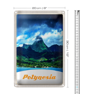 Blechschild Reise 20x30cm Polynesien Insel Australien Pazifik
