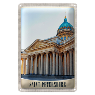 Blechschild Reise 20x30cm Saint Petersburg Russland Kirche
