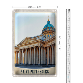 Blechschild Reise 20x30cm Saint Petersburg Russland Kirche