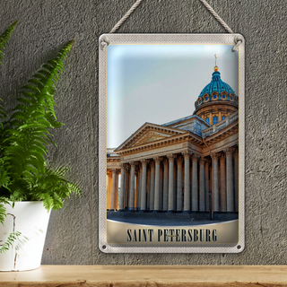 Blechschild Reise 20x30cm Saint Petersburg Russland Kirche
