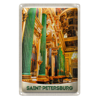 Blechschild Reise 20x30cm Saint Petersburg Kirche Jade Säulen Schild