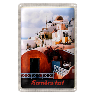 Blechschild Reise 20x30cm Santorini Griechenland Europa Insel