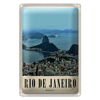 Blechschild Reise 20x30cm Rio de Janeiro Brasilien Amerika Stadt