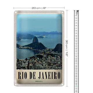 Blechschild Reise 20x30cm Rio de Janeiro Brasilien Amerika Stadt
