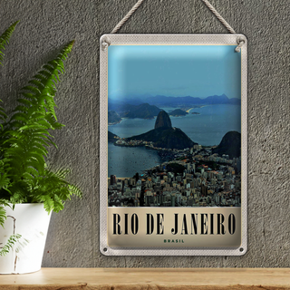 Blechschild Reise 20x30cm Rio de Janeiro Brasilien Amerika Stadt