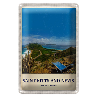 Blechschild Reise 20x30cm Saint Kitts and Nevis Amerika Insel