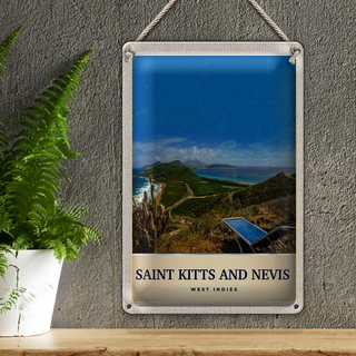 Blechschild Reise 20x30cm Saint Kitts and Nevis Amerika Insel