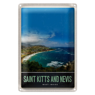 Blechschild Reise 20x30cm Saint Kitts and Nevis Amerika Urlaub