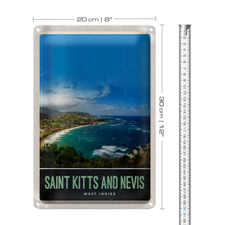 Blechschild Reise 20x30cm Saint Kitts and Nevis Amerika Urlaub