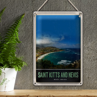 Blechschild Reise 20x30cm Saint Kitts and Nevis Amerika Urlaub