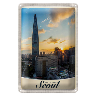 Blechschild Reise 20x30cm Seoul Süd Korea Architektur Stadt