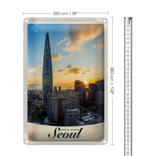 Blechschild Reise 20x30cm Seoul Süd Korea Architektur Stadt