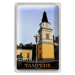Blechschild Reise 20x30cm Tampere Finnland Kirche Architektur