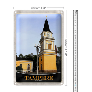 Blechschild Reise 20x30cm Tampere Finnland Kirche Architektur