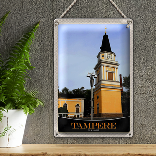 Blechschild Reise 20x30cm Tampere Finnland Kirche Architektur