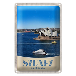 Blechschild Reise 20x30cm Sydney Australien Meer Schiff Yacht