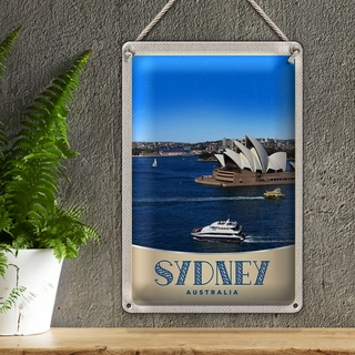 Blechschild Reise 20x30cm Sydney Australien Meer Schiff Yacht
