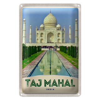 Blechschild Reise 20x30cm Taj Mahal Agra Moschee Islam Muslime