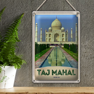Blechschild Reise 20x30cm Taj Mahal Agra Moschee Islam Muslime