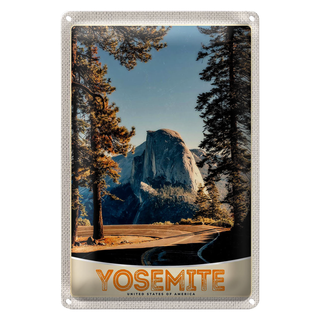 Blechschild Reise 20x30cm Yosemite Amerika Straße Gebirge Schild