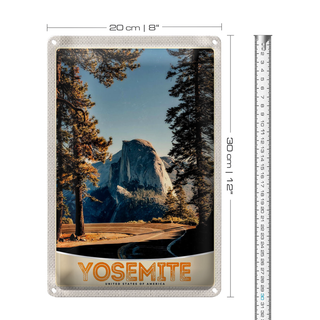 Blechschild Reise 20x30cm Yosemite Amerika Straße Gebirge Schild