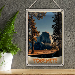 Blechschild Reise 20x30cm Yosemite Amerika Straße Gebirge Schild