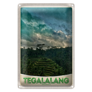 Blechschild Reise 20x30cm Tegalalang Indonesien Asien Tropen